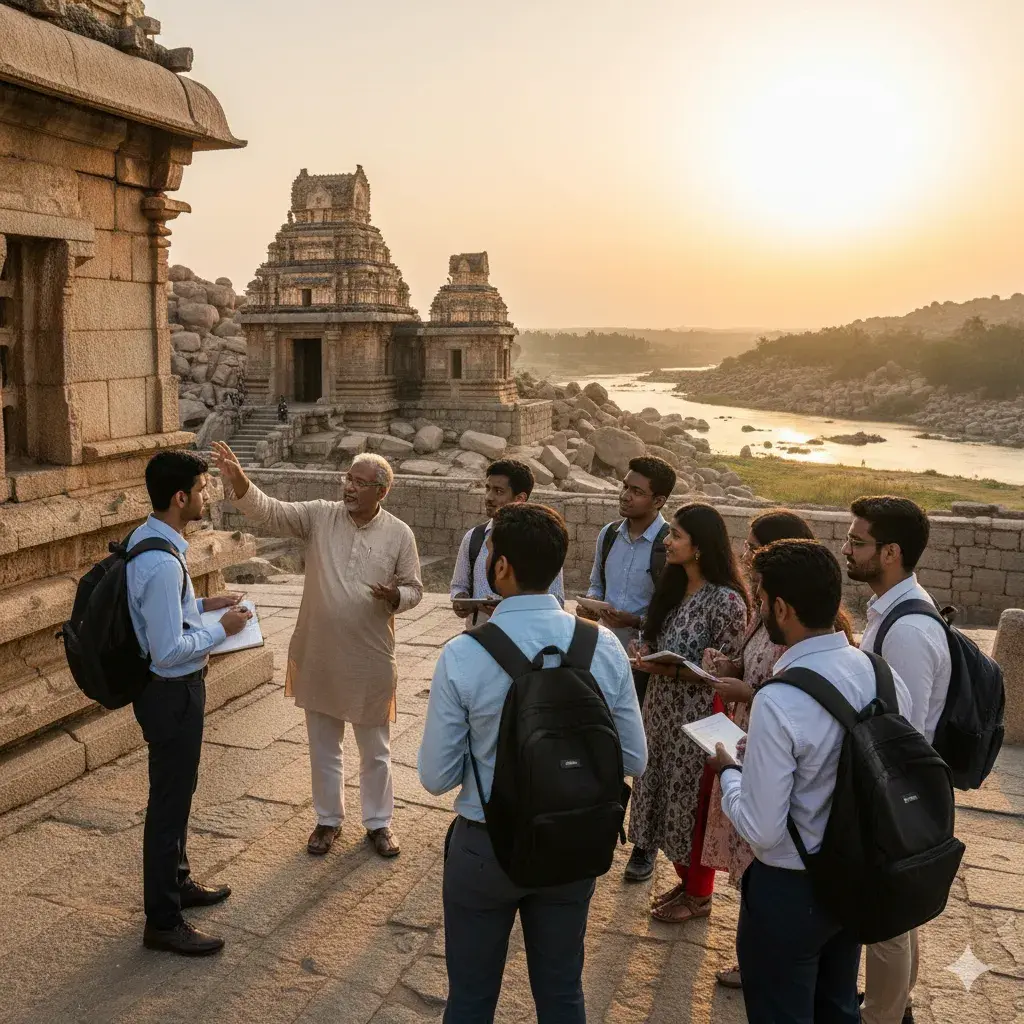 Students on educational trip